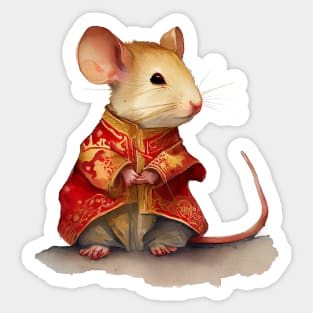 Watercolor Chinese Zodiac Year of the Rat Sticker